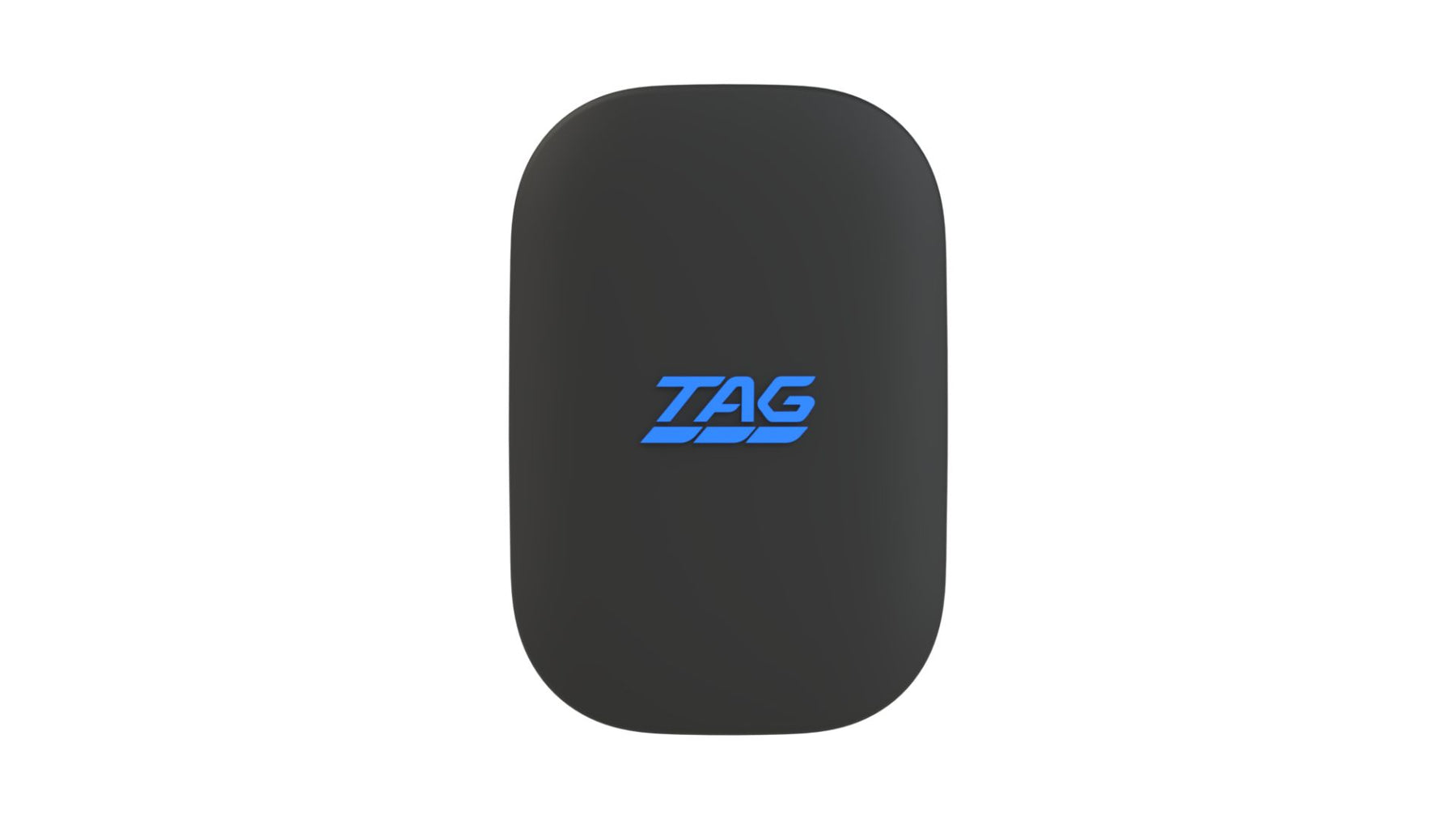 Black device with 'TAG' logo on a white background