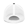 Load image into Gallery viewer, White mesh cap with black top on a white background