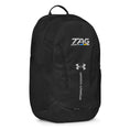 Load image into Gallery viewer, Black backpack with Under Armour logo on a white background