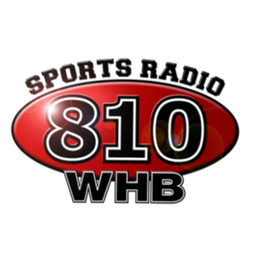 Logo of Sports Radio 810 WHB with a red oval and black text on a white background