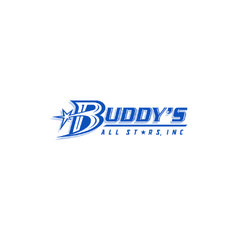 Blue and white Buddy's All Stars, Inc. logo centered on a plain white background.