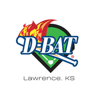 D-BAT logo with colorful design and 'Lawrence, KS' text on a white background