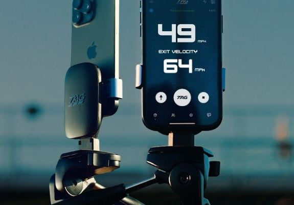 Phone displaying measurement app with blurred background
