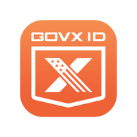 GOVX ID logo with an orange border and white text on a white background