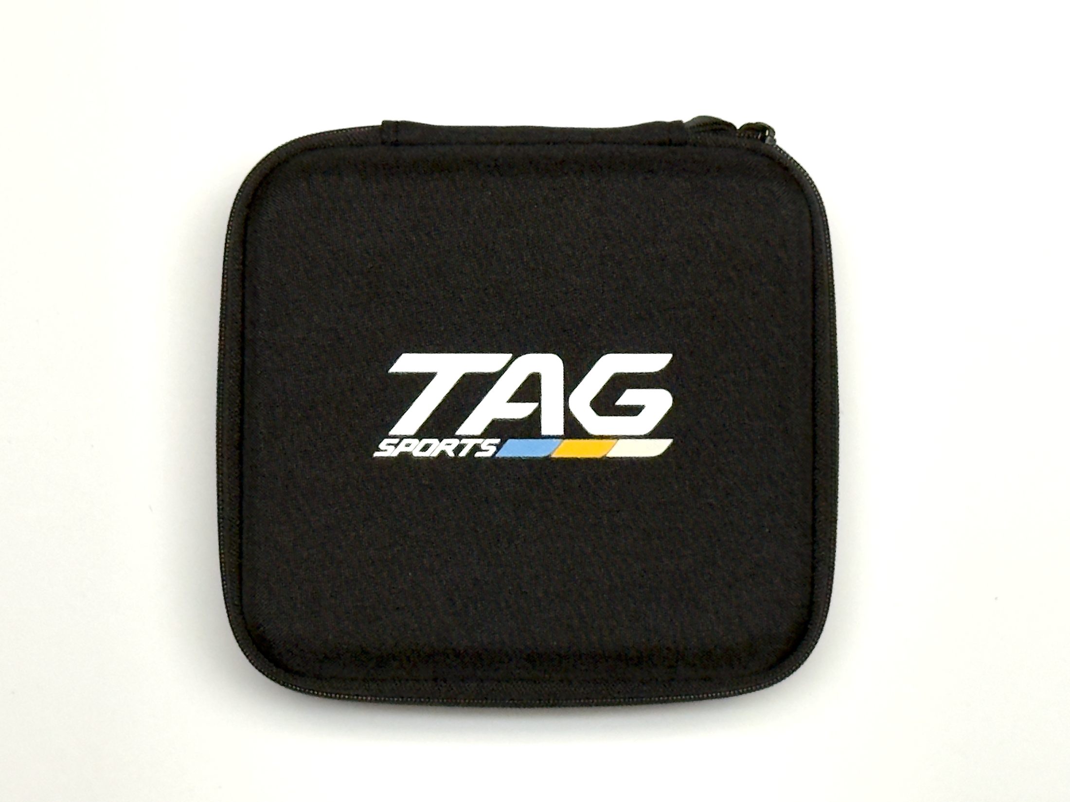 Black pouch with 'TAG Sports' logo on a white background